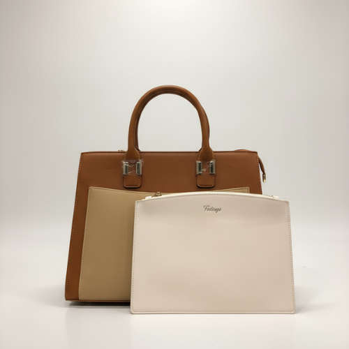 Feelings Caramel Beige Tote Bag