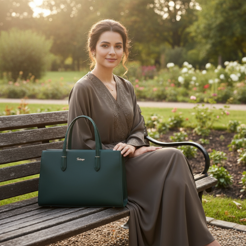 Feelings Elegant Dark Green Tote Bag