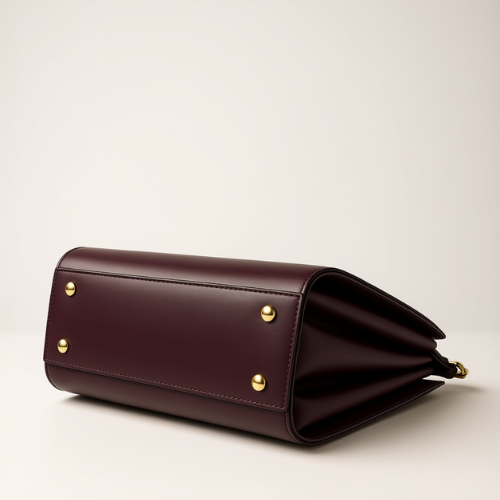 Feelings Plum Purple Leather Tote Bag with Charm