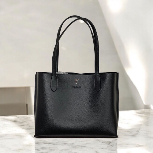 Black Leather Tote Bag | Feelings Grace – Classic & Versatile Bag