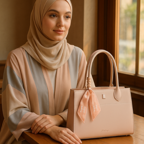 Feelings Blush Pink Tote Bag with Silk Scarf