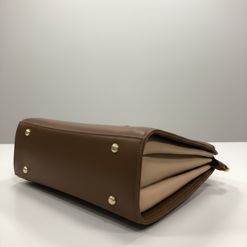 Feelings Mocha Brown Tote Bag with Printed Silk Scarf