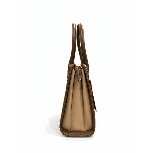 Feelings Mocha Brown Tote Bag with Printed Silk Scarf