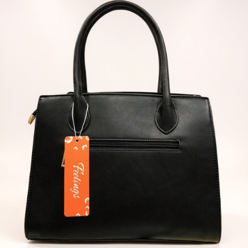Feelings Black Elegant Tote Bag with Paisley Silk Scarf